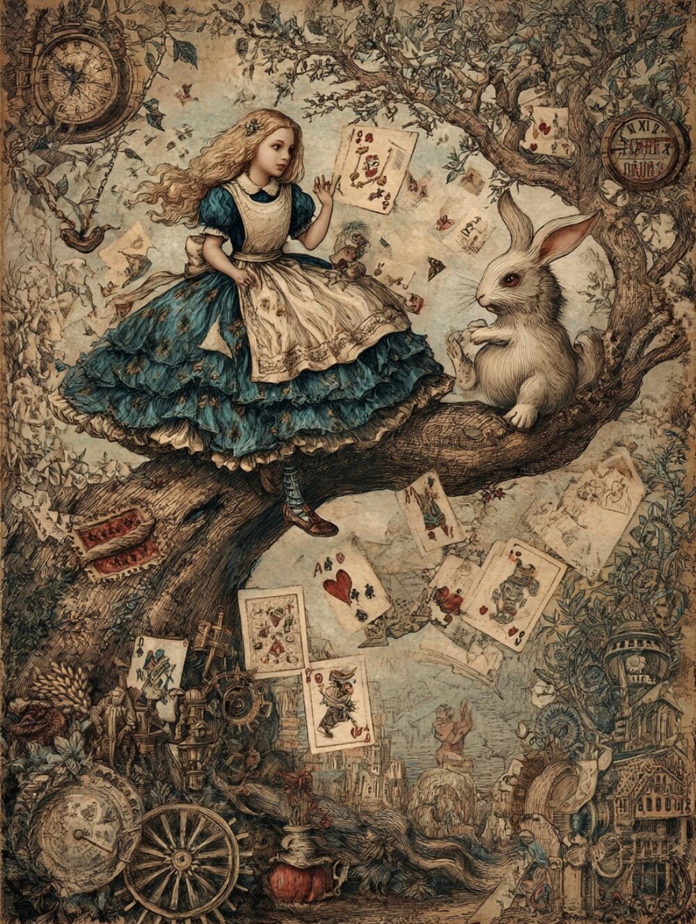 8pc=Alice Vintage Look Print Special